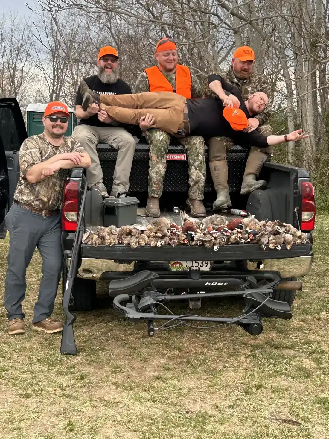 On the tailgate after the hunt