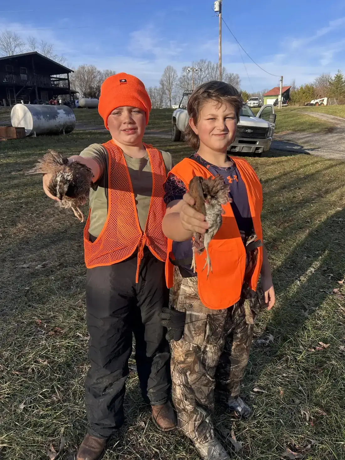 A young hunter with his birds